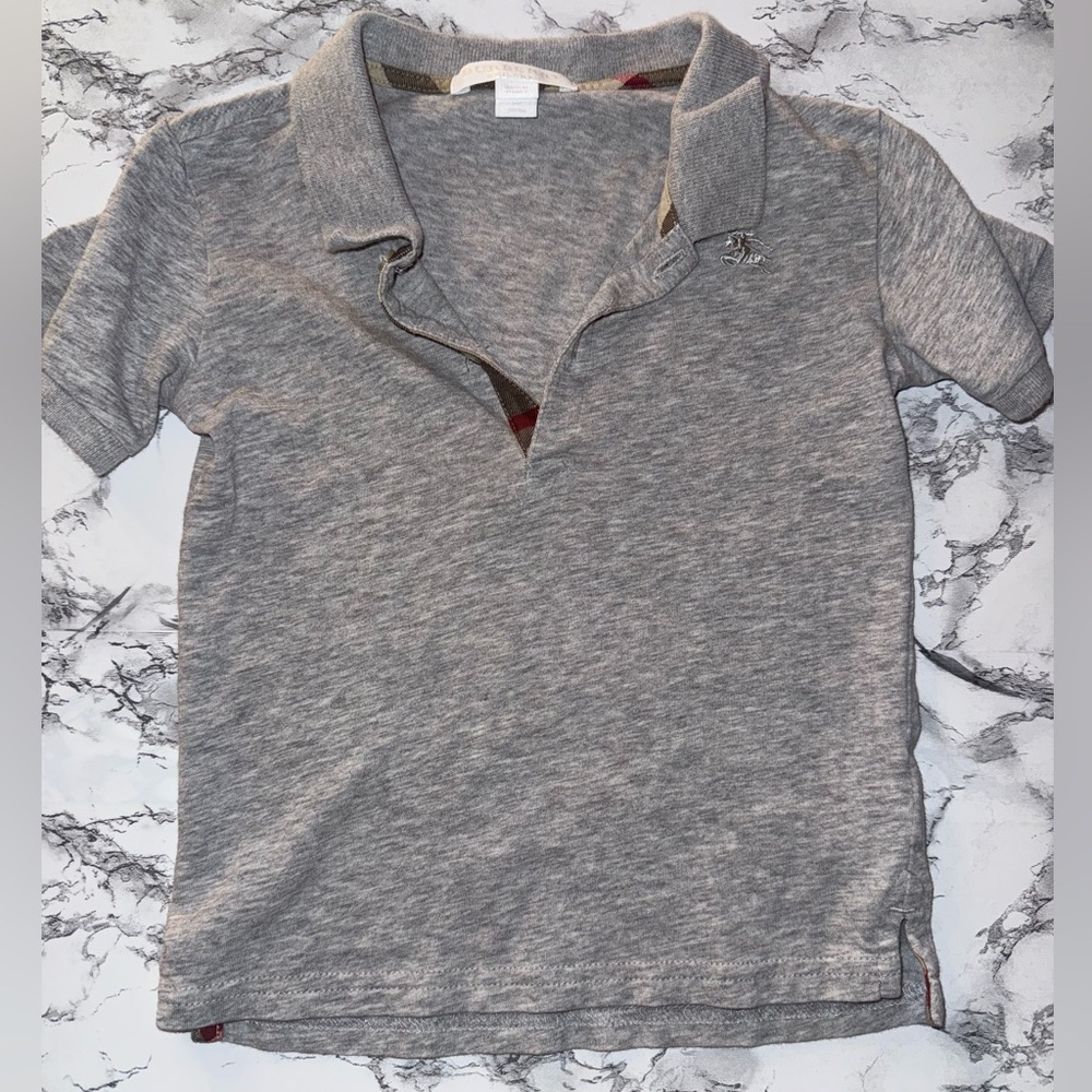 Burberry Gray Kids Polo T-Shirt